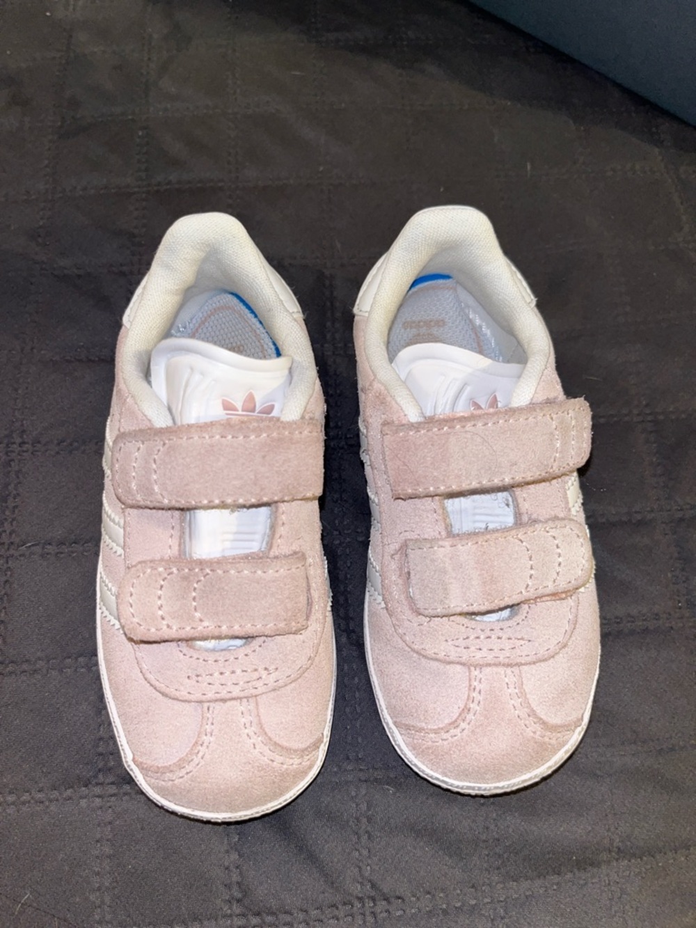 adidas Kids Pink Suede Velcro Casual Sneakers